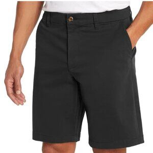 NEW Gap Men's Size 34 Flat Front Chinio Shorts Black Cotton Spandex
